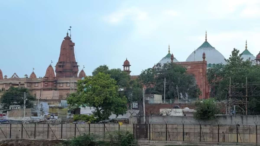 Shri Krishna Janmabhoomi Temple (left) with Shahi Idgah Mosque (right)
