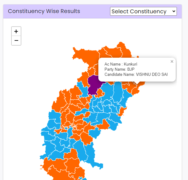Constituency Kunkri of Vishnu Deo Sai, Source: eci.gov.in
